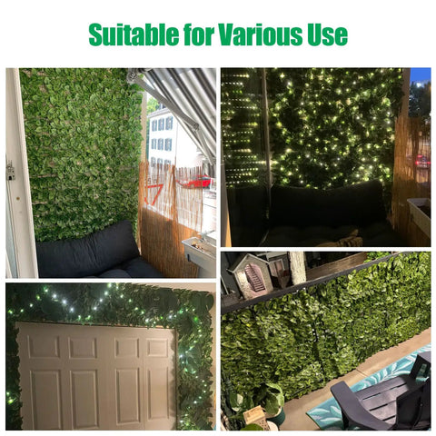 No Assembly Required Artificial Ivy Privacy Fence Screen For Outdoor Use 120 Inch By 40 Inch UV Resistant Faux Ivy Hedge