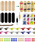 Dope Wooden Fingerboard Deck Kit with Pro Foam Tape and Multicolor Wheels, 30mm x 100mm, DIY Set, 164 Piece Skateboard Parts