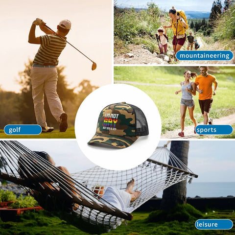 Not Gay But 20 Is 20 Funny Yet Bold Cool Hats For Men And Women Unisex Golf Trucker Cap Camouflage Mesh Ventilated