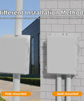 Outdoor NEMA Electrical Box Weatherproof 16x11x6 Inch ABS Plastic WiFi Enclosure With Vented Dust Screen And Built In Fan pole and wall mounted