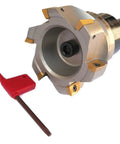 3.15 Inch Face Shell Mill Cutter 90 Degree 6 Flute R8 Shank With Inserts for metal milling, includes red tool