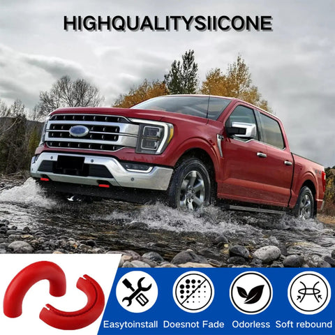 Ford F150 driving in water with Ford Front Tow Hooks Cover For F150 2004-2024 And Bronco 2021-2025, silicone material shown.