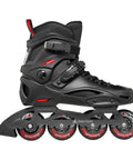 RB 80 Inline Skates Black Red Size 8 For Men And Women, Super Comfortable Fit, Lightweight Frame, Smooth Wheels, Side View