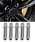 Upgrade Your Ride With 20pcs Extended Wheel Conversion Stud Kit Featuring 58mm Length Cold Forged Steel Design M12*1.25 Thread Plus M12*1.5 Adapter Set Zinc Coated Rust Resistant Build Perfect For Easy Tire Swapping On Track Days Or Quick Road Changes. black wheel with zinc-coated 58mm conversion studs and matching stud set