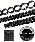 Pro Grade Leather Circle Cutter Tool Set 34-Piece Circle Punch Kit For DIY Leathercrafts With 1mm To 25mm And 30 To 60mm Sizes, High Carbon Steel, Heavy Duty Leather Hole Punch Dies displayed with grid mat.