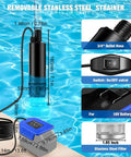 Compact Mini Sump Pump Delivers A Steady Five Hundred Gallons Per Hour To Battle Basement Flooding Fast with removable stainless steel strainer.