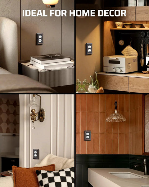Duplex Wall Plate Set In Aged Bronze Built Tough Heavy Duty Metal Outlet Covers For Receptacles And Light Switches 4 Pack Retro Vintage Look