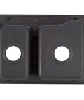 Dual Basin RV Sink 25 By 19 Inch Composite Kitchen Bath Sink With Hydrophobic Coating In Granite Black, top view