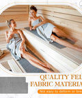 Two Pack Sauna Mats For Inside Saunas, Heat Insulation Natural Felt Floor And Bench Cushions, Spa Vaporarium Bath Accessory Grey 43 Inch Long 110 By 40 Cm, Great Gift For Men And Women in a sauna setting