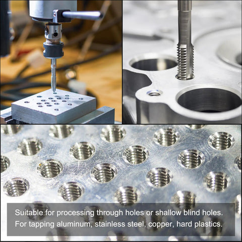 Pro Grade 5/8-11 UNC HSS Thread Milling Tap With 4 Straight Flutes cutting metal, showing clean threading process