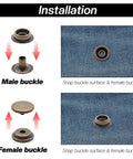 Heavy Duty Bronze Snaps Kit 200 Pieces 15mm Includes Caps Sockets Studs Eyelets For Canvas Marine Boat Projects installation guide