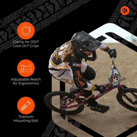 Genius BMX Short Reach Brake Lever With Lock On Clamp Adjustable Reach For Precision Control And Safety, bike rider shows durability.