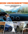 Straight Swap TPMS Tire Pressure Sensor Pack Of 4 Gm Cars And Trucks 315Mhz Preprogrammed No Fuss Reset screenshot of driving environment with temperature range -40°C to +125°C