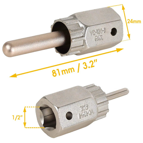 Shimano And Sram Cassette Lockring Tool, 23.5mm lockring, detachable 10mm pin, for hassle free install and removal of 12 spline cassettes.
