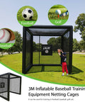 Inflatable Batting Cage For Baseball And Softball, Instant Pop-Up 10 Ft By 10 Ft By 10 Ft Backyard Training Cage in a park setting