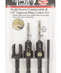 Quick-Change Countersink Drill Bit Set, Two-Piece With Three-Eighths Plug Cutter For One-Step Pilot Hole, Countersink And Counterbore