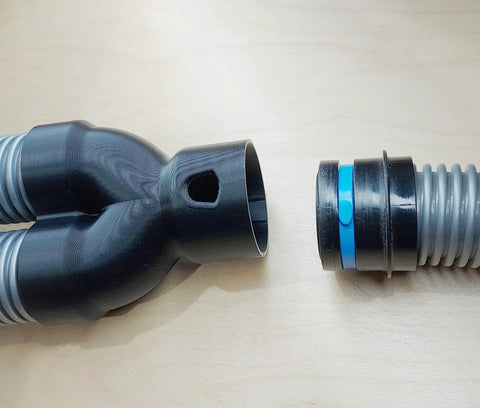 40mm Vacuum Hose Y Splitter Adapter with Swivel Fittings Converts One Hose Into Two Ports for Dust Collection on Router Tables