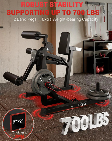 4-In-1 Leg Press, Extension And Curl Machine For Home Gym With Beefy 700 Lbs Capacity in basement setup, black finish