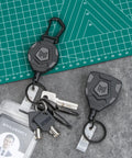Heavy Duty Retractable Keychain With Belt Clip Or Carabiner, 9 Oz Retraction, 31.5 Inch Steel Cable, Tactical ID Badge Reel For ID Badges