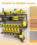 Heavy Duty Metal Garage Power Tool Organizer Wall Mount Three Layer Drill Holder For Cordless Tools 150 Pound Capacity