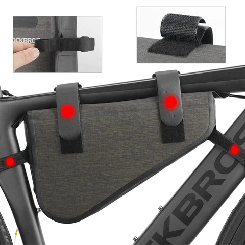 2.5L Triangle Bike Frame Bag Waterproof Under Frame Storage For Bikepacking Trail Ready Large Capacity Pouch on bike frame