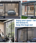 Magnetic Closure Garage Door Screen 9 by 7 Feet for One Car, Hands Free Bug Blocking Fiberglass Mesh With Weighted Bottom