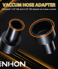 Two Pack Hose Adapter From Two And A Half Inch Outer Diameter To One And A Half Inch Outer Diameter Reducer For Dry And Wet Vacuum Hoses, Ideal Dust Collection Connector In Black close-up