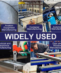 Image showing diverse applications for Heavy Duty Air Rivet Gun With Five Nosepieces For Automotive And Metalwork Built Tough