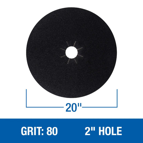 Silicon Carbide Floor Sanding Disc For Hardwood And Concrete, 20 Inch Diameter, 2 Inch Center Hole, Grit 80X