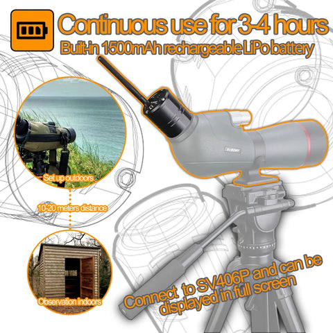SC001 Wireless Spotting Scope Camera With WiFi For Birding And Digiscoping See Targets In Real Time On Your Phone 1080P Photo