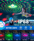 9000mAh Rechargeable Floating Pool Fountain With Light Show No Solar Needed Anchor Included Large LED Water Pump at night