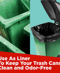 65 Gallon Heavy Duty Trash Bags 50x60 Inches Extra Large Black Contractor Liners used in outdoor toter can