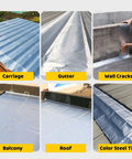 Real Deal Asphalt Roof Repair Tape applied on gutter, roof, and wall cracks for waterproof sealing, 1M X 10M X 2M.