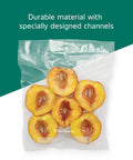 Precut Vacuum Sealer Bags For Airtight Food Storage And Sous Vide Cooking BPA Free 1 Quart 44 Count with peaches inside