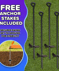 Anchor stakes for Cedar Wood Swing Set With Nighttime LED Swings And Slide, shown with ground installation illustration.
