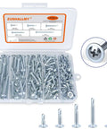 Heavy Duty Self Tapping Screws For Metal And Sheet Metal Assortment Kit with truss head in five sizes displayed in case