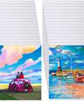 Stack of 36 Pcs Sublimation Canvas Blanks 8.5 x 11 Inches Double Sided Printable Inkjet Canvas Pads with painted designs