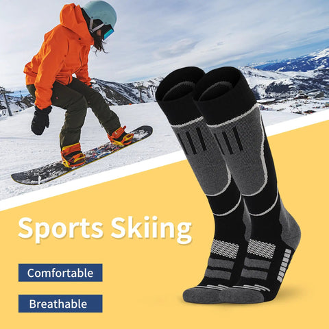 Winter Ski Socks For Men And Women Warm Thick Breathable Cold Weather Thermal Knee High Socks For Snowboarding And Hiking