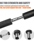 Heavy Duty Universal Replacement Trampoline Poles designed for straight enclosure sets, galvanized steel for strength.