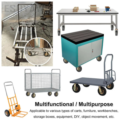 Heavy Duty Air Filled Pneumatic Rubber Casters Swivel And Fixed With Locking Brake dual wheel trolleys and carts for versatile use.