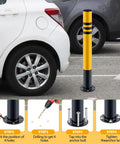 Installation steps for Rock Solid Galvanized Steel Parking Bollards With Concrete Anchors 29.5 X 3 Inch Heavy Duty Safety Posts.