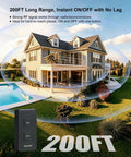 Outdoor Remote Control Outlet With Portable Magnetic Switch No WiFi Needed Plug In And Play Power Outlet With State Memory displayed in front of a house