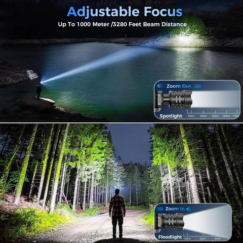 Rechargeable Dual Headlamp Pack 1200 Lumen Dope Bright White And Red LEDs, 12 Modes, Motion Sensor, Waterproof shown in outdoor use