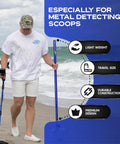Man using Carbon Fiber Travel Pole For Beach Metal Detecting Shovels Lightweight Universal Handle on the beach