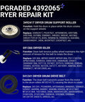Dryer Repair Kit With Belt, Two Rear Drum Rollers, Idler Pulley, And Hardware For Whirlpool Kenmore Admiral Amana Dryers, DIY Ready Includes 349241T Rollers, 691366 Idler, 341241 Belt, Replaces AP3131942 And 587636.