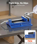 4 Inch Jaw Width Drill Press Vise With Slotted Base Portable Bench Vise Built Tough Cast Iron Clamp in use on workbench