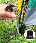 Using Heavy Duty Carbon Steel Tent Stakes Set With Plastic Head And Gray Remover Tool 8x200mm Screw Ground Anchors