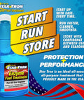 Front view of Star Tron Enzyme Fuel Treatment Concentrate bottle, designed for ethanol control and engine efficiency.
