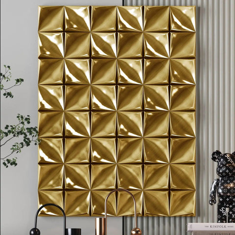 Gold Stainless Steel Look Peel And Stick Wallpaper Self Adhesive Cleanable Removable For Cabinets, Appliances, 17.71 In By 78.7 In