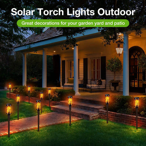 Solar Powered Outdoor Lights For Yard And Garden Black LED Path Lights Waterproof And Weatherproof Auto On At Dusk on walkway